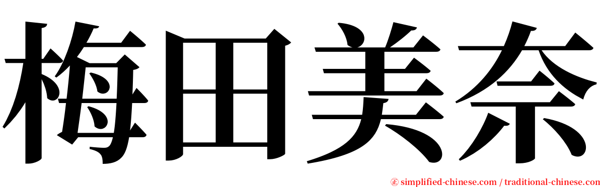 梅田美奈 serif font