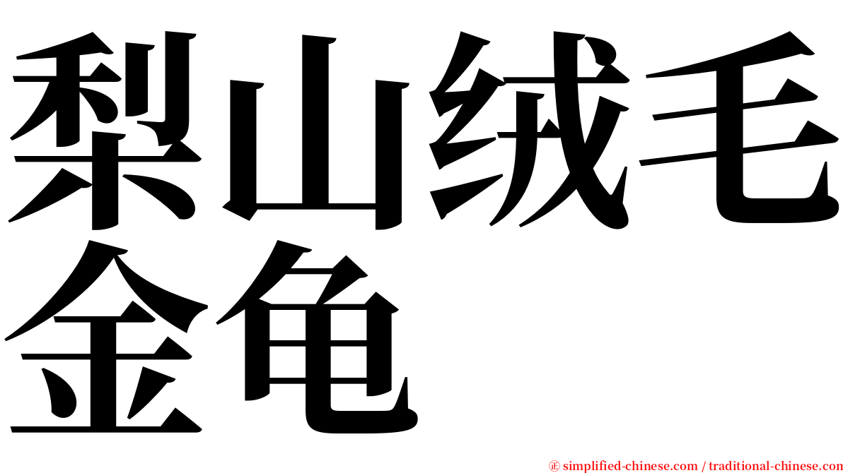 梨山绒毛金龟 serif font