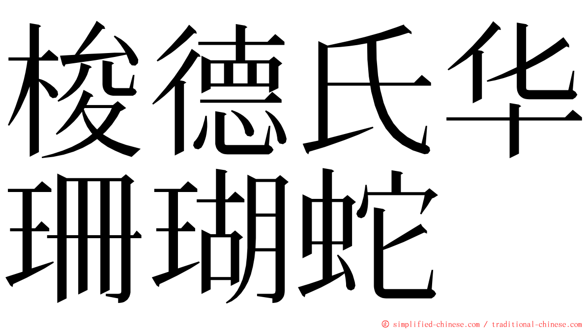 梭德氏华珊瑚蛇 ming font