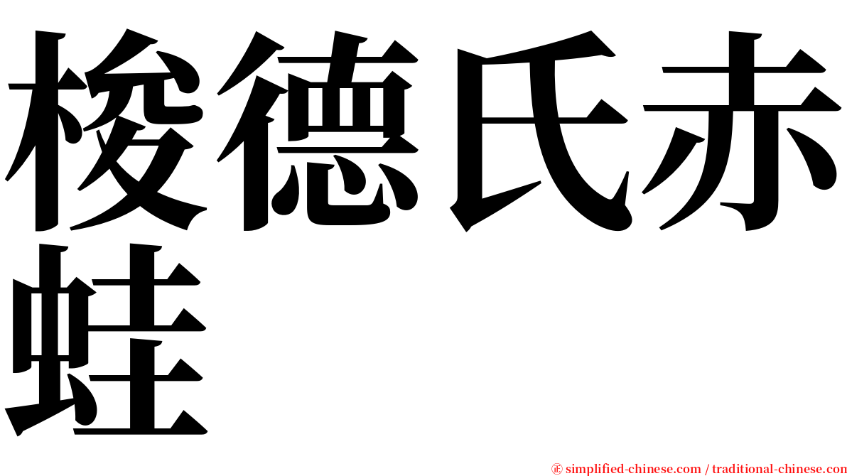 梭德氏赤蛙 serif font