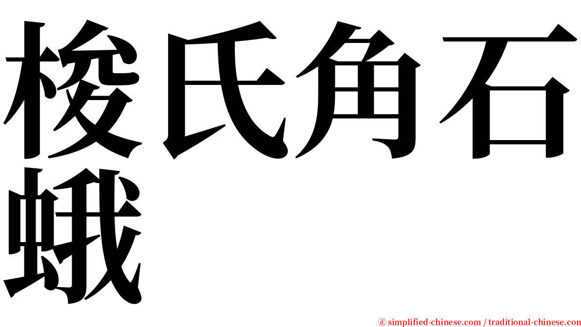 梭氏角石蛾 serif font