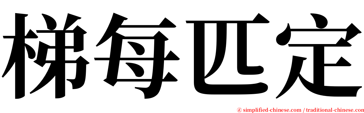 梯每匹定 serif font