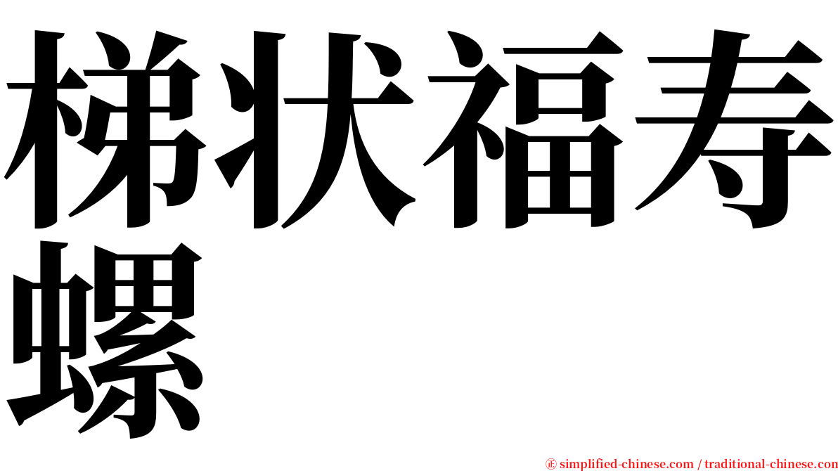 梯状福寿螺 serif font