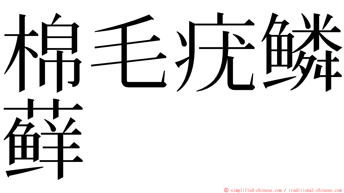 棉毛疣鳞藓 ming font