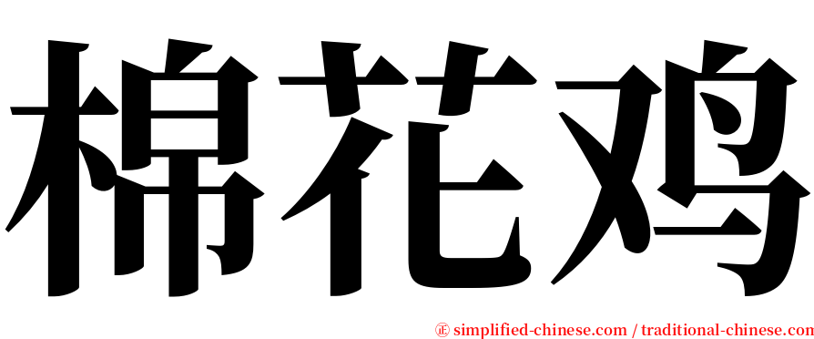 棉花鸡 serif font