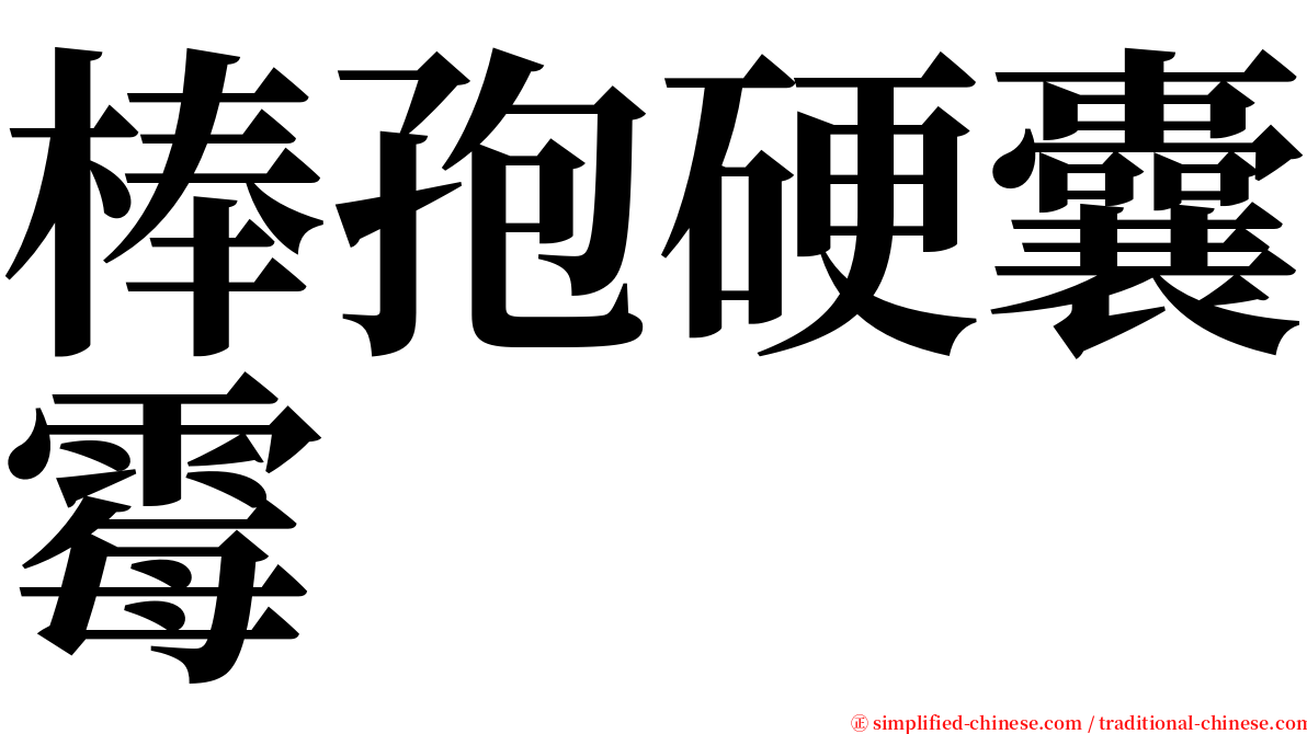 棒孢硬囊霉 serif font