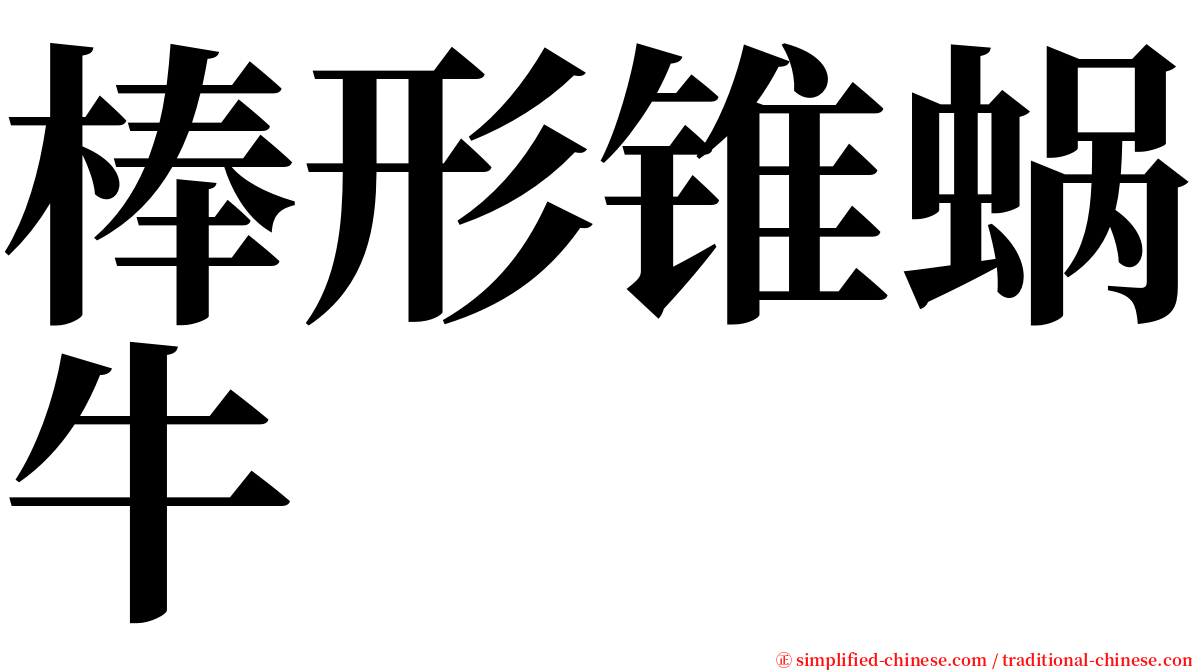 棒形锥蜗牛 serif font