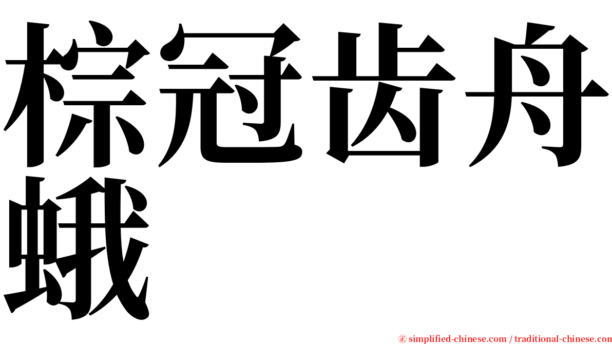 棕冠齿舟蛾 serif font