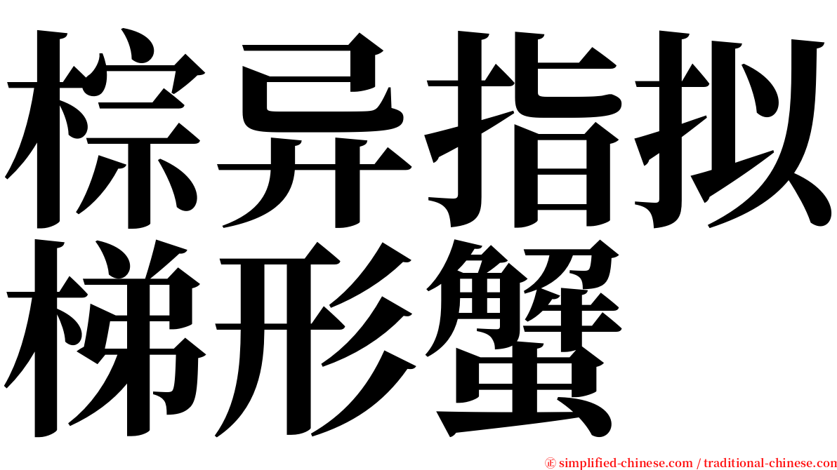 棕异指拟梯形蟹 serif font