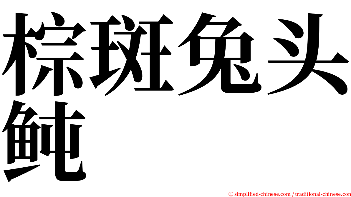 棕斑兔头鲀 serif font