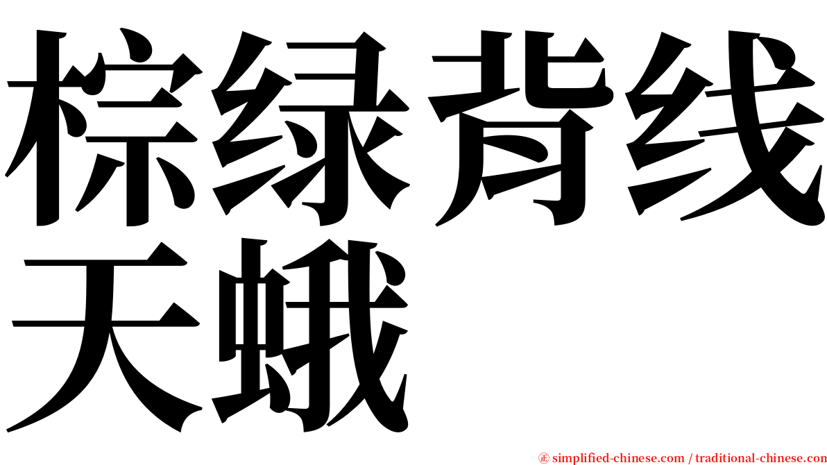 棕绿背线天蛾 serif font