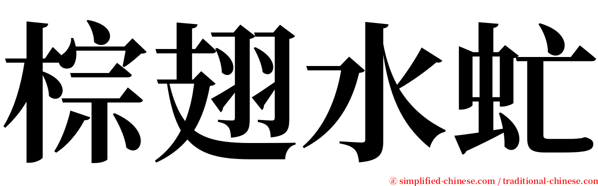 棕翅水虻 serif font