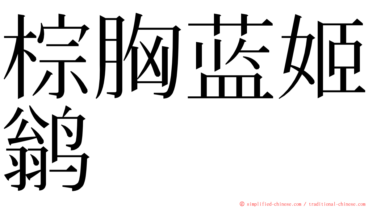 棕胸蓝姬鹟 ming font