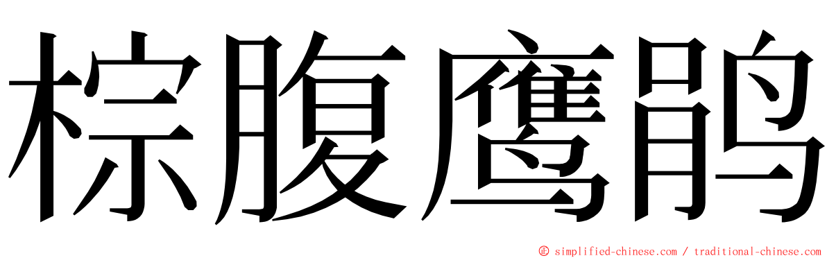 棕腹鹰鹃 ming font