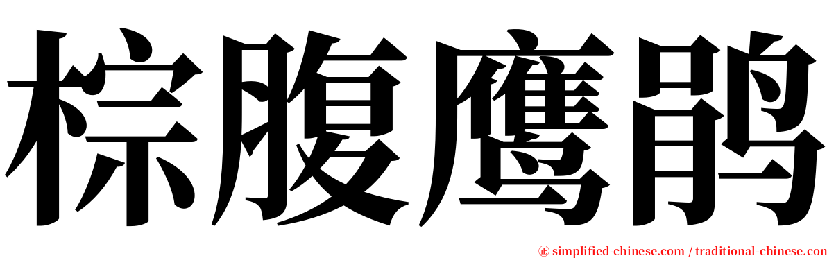 棕腹鹰鹃 serif font