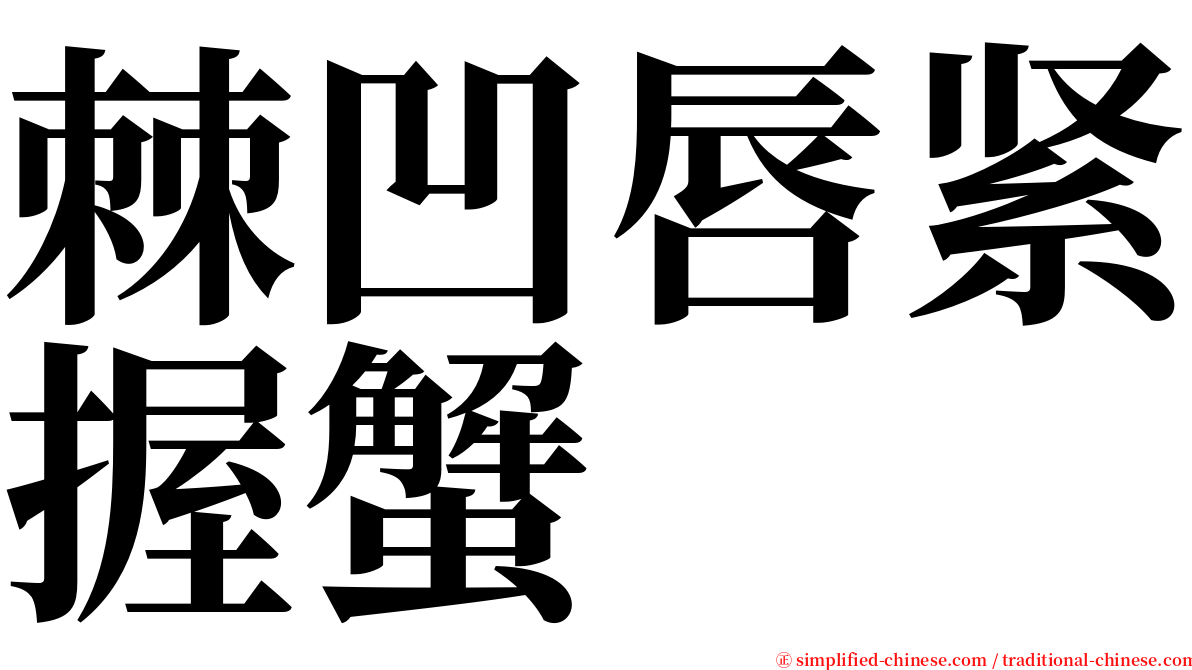 棘凹唇紧握蟹 serif font