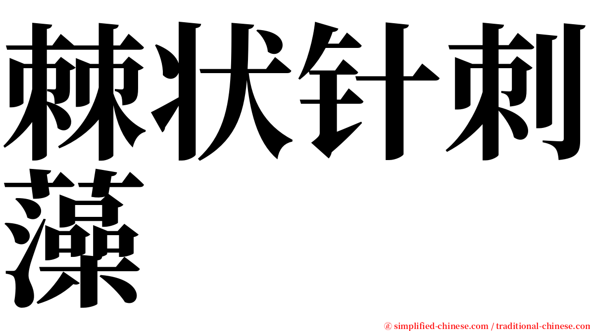 棘状针刺藻 serif font