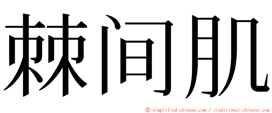 棘间肌 ming font