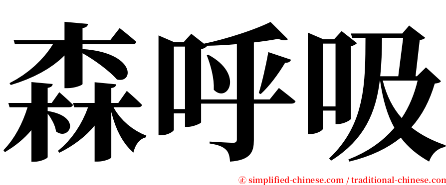 森呼吸 serif font