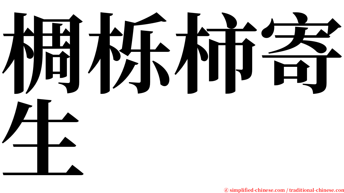 椆栎柿寄生 serif font