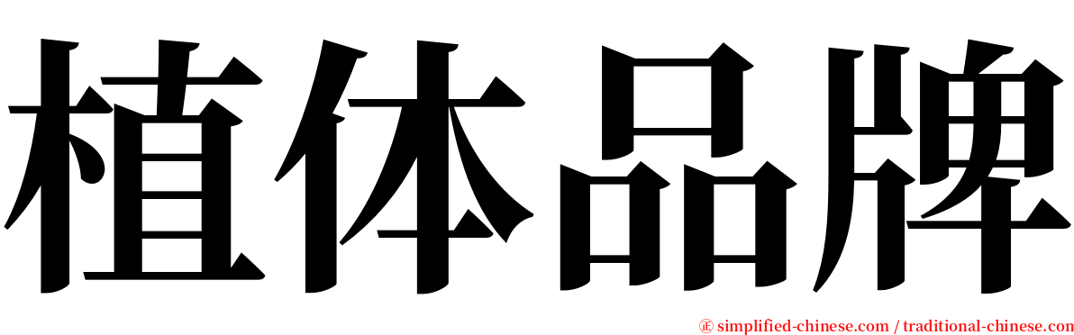 植体品牌 serif font