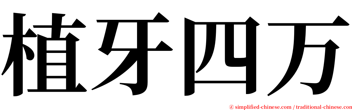 植牙四万 serif font