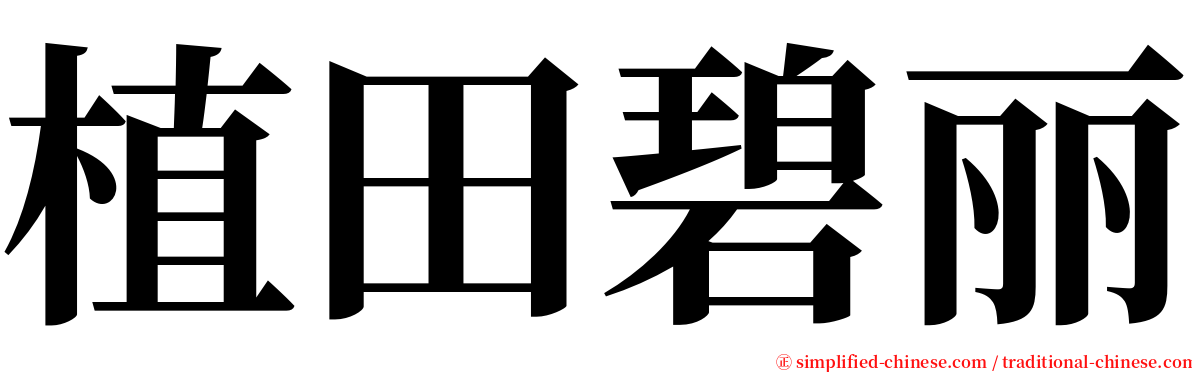 植田碧丽 serif font