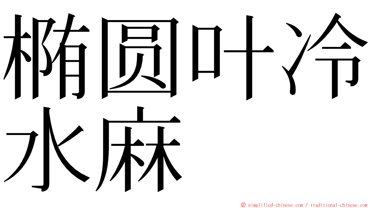 椭圆叶冷水麻 ming font