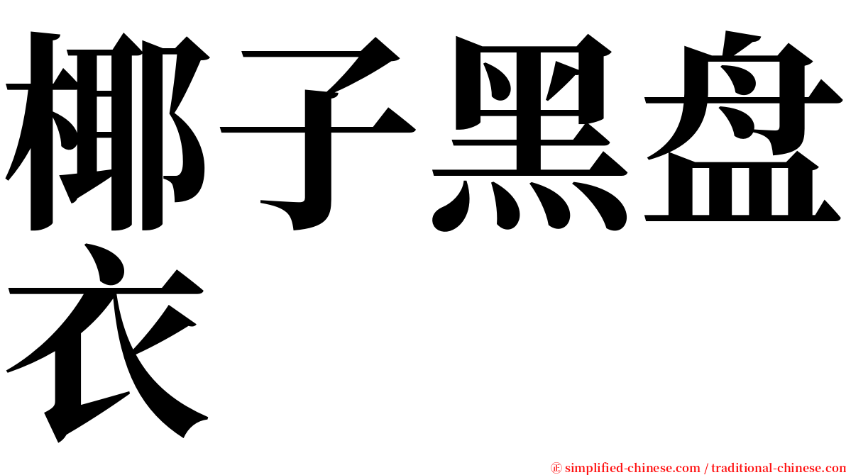 椰子黑盘衣 serif font