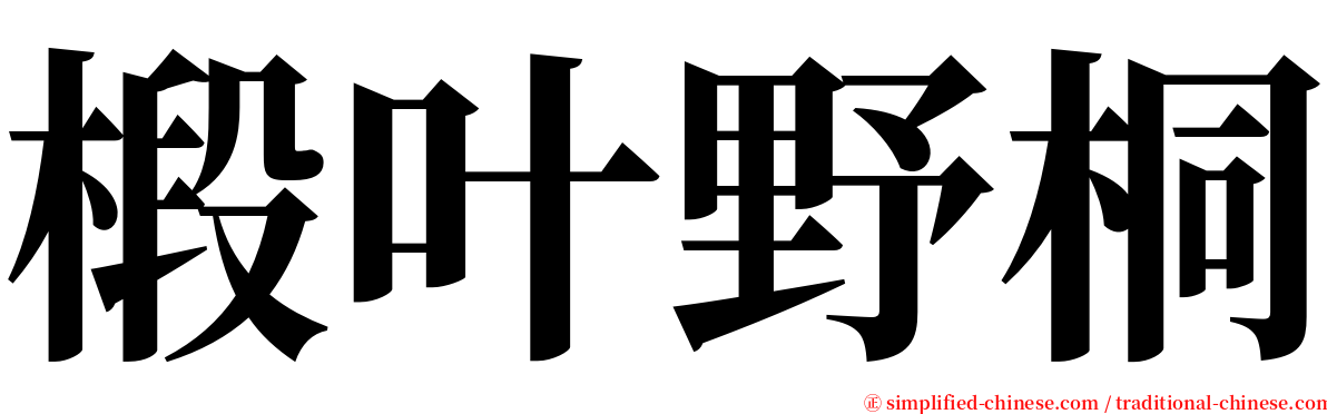 椴叶野桐 serif font