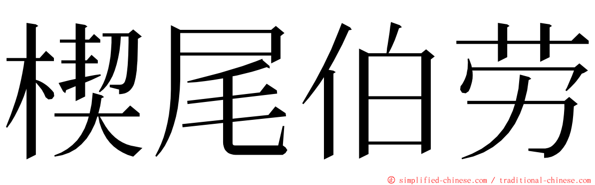 楔尾伯劳 ming font