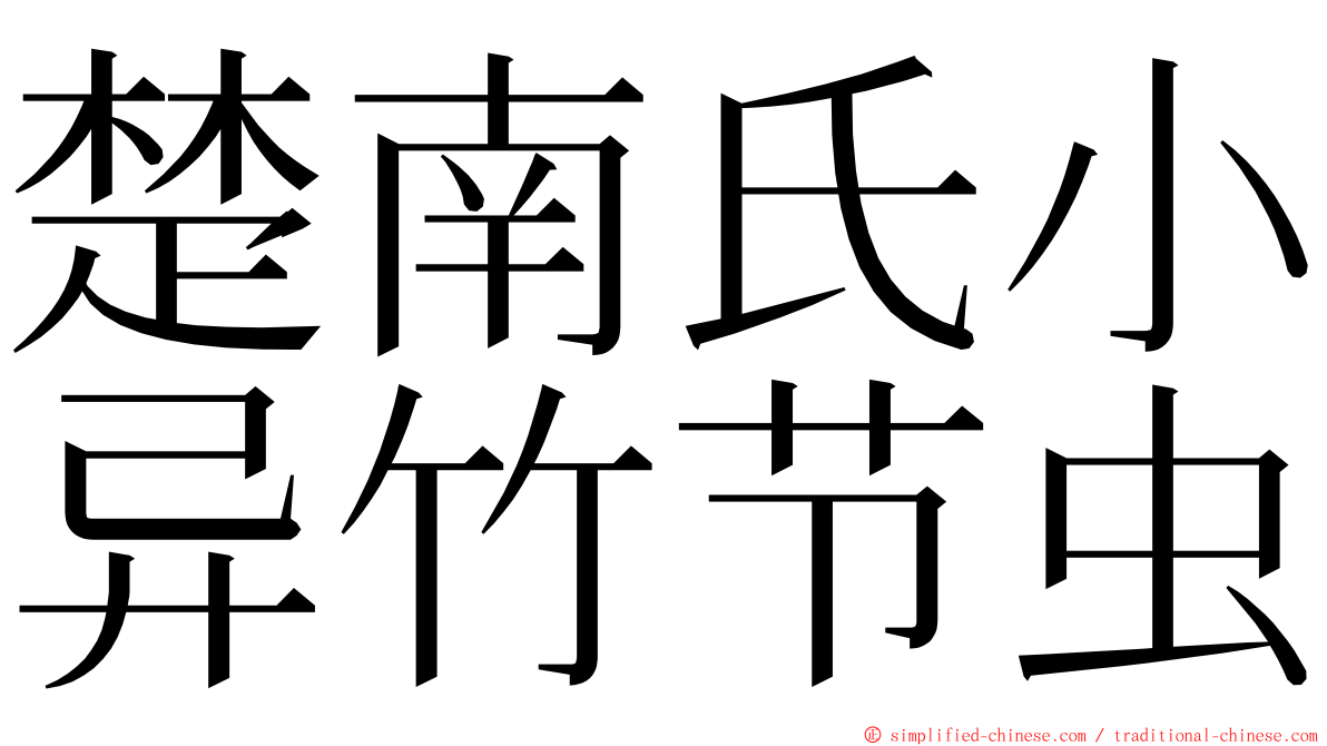 楚南氏小异竹节虫 ming font