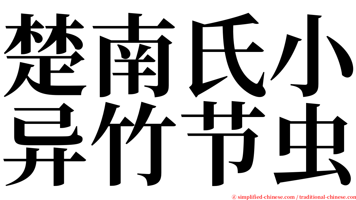 楚南氏小异竹节虫 serif font