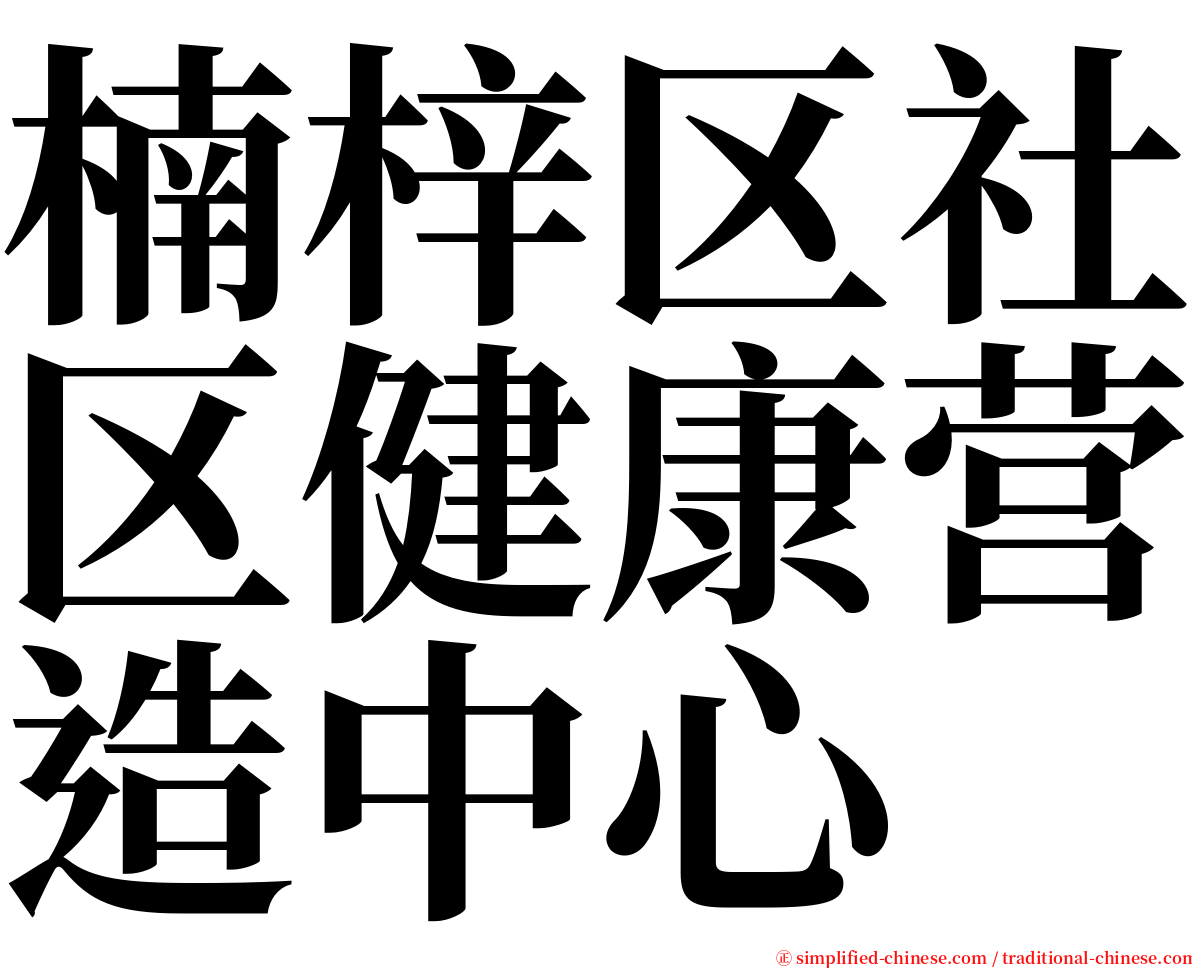 楠梓区社区健康营造中心 serif font