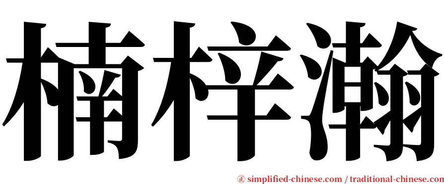 楠梓瀚 serif font