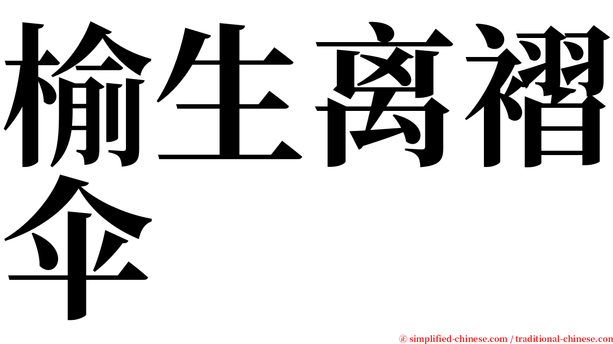 榆生离褶伞 serif font