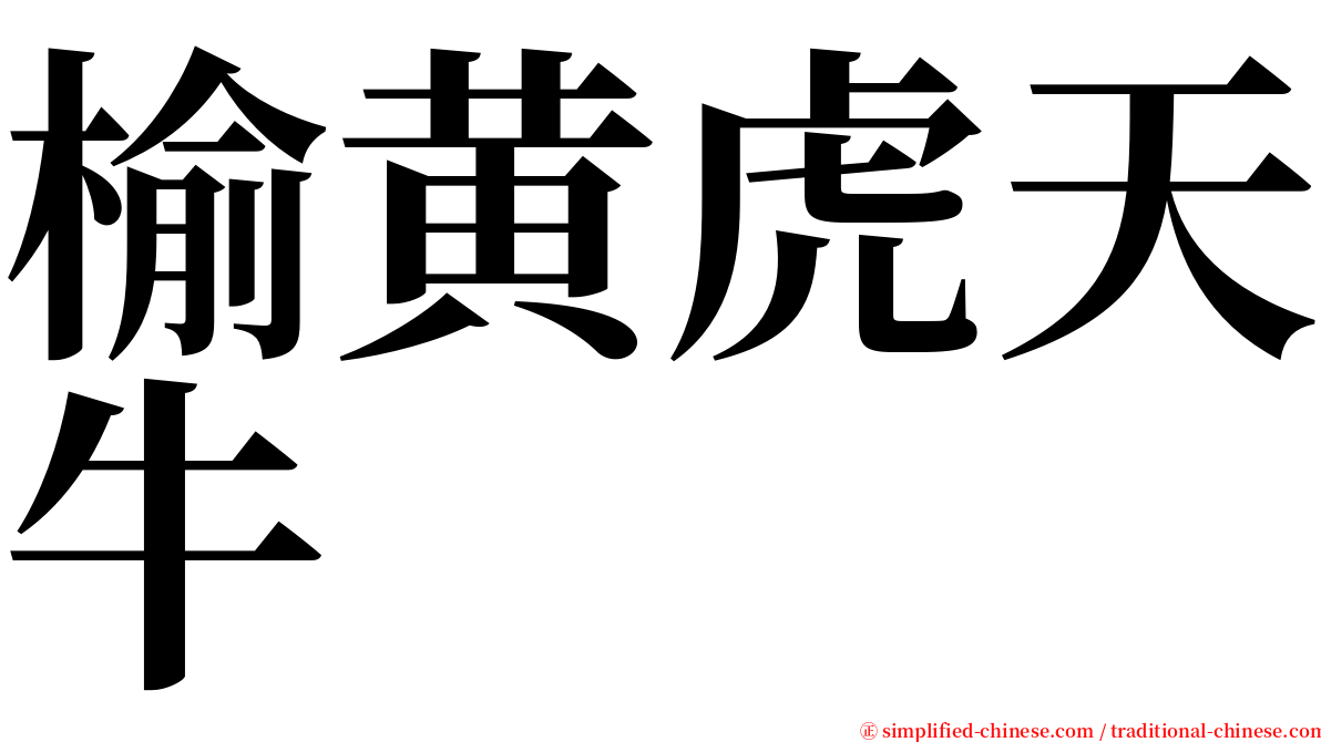 榆黄虎天牛 serif font