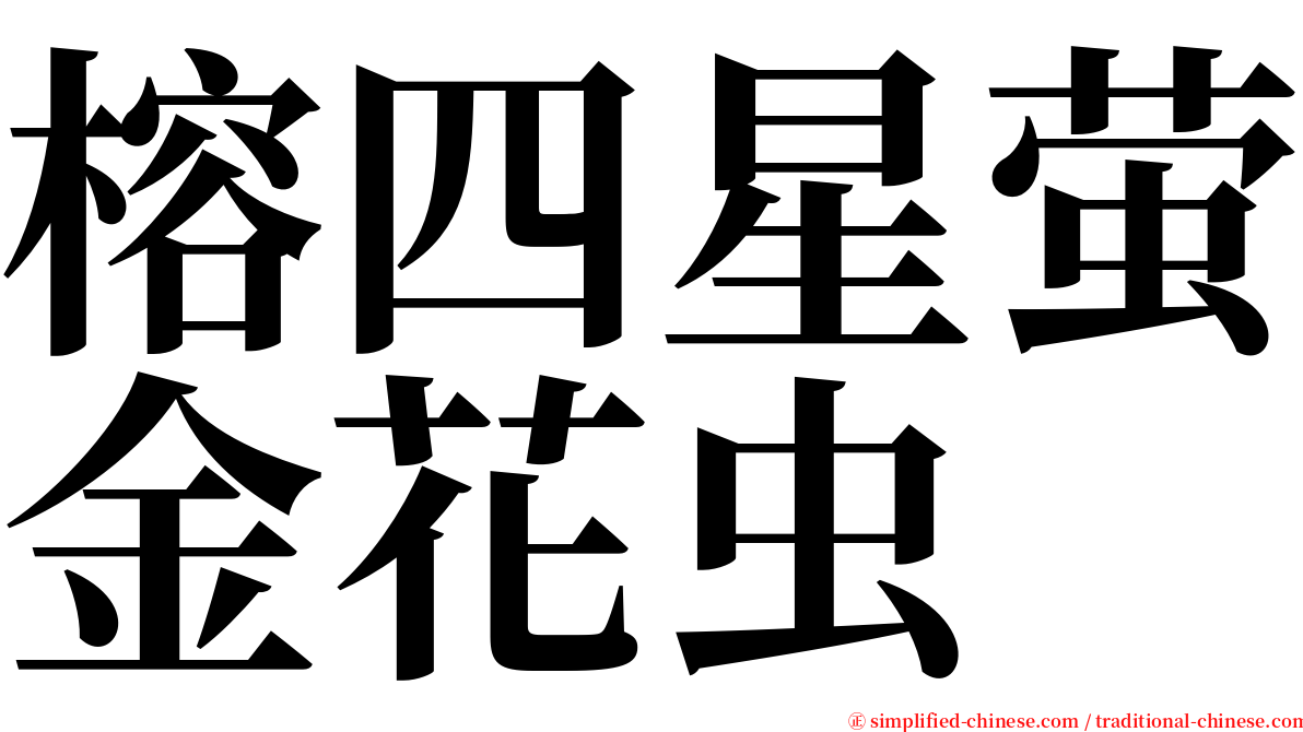 榕四星萤金花虫 serif font