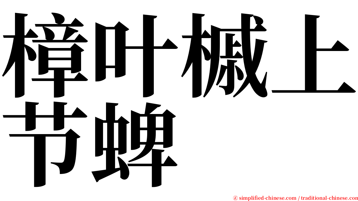 樟叶槭上节蜱 serif font