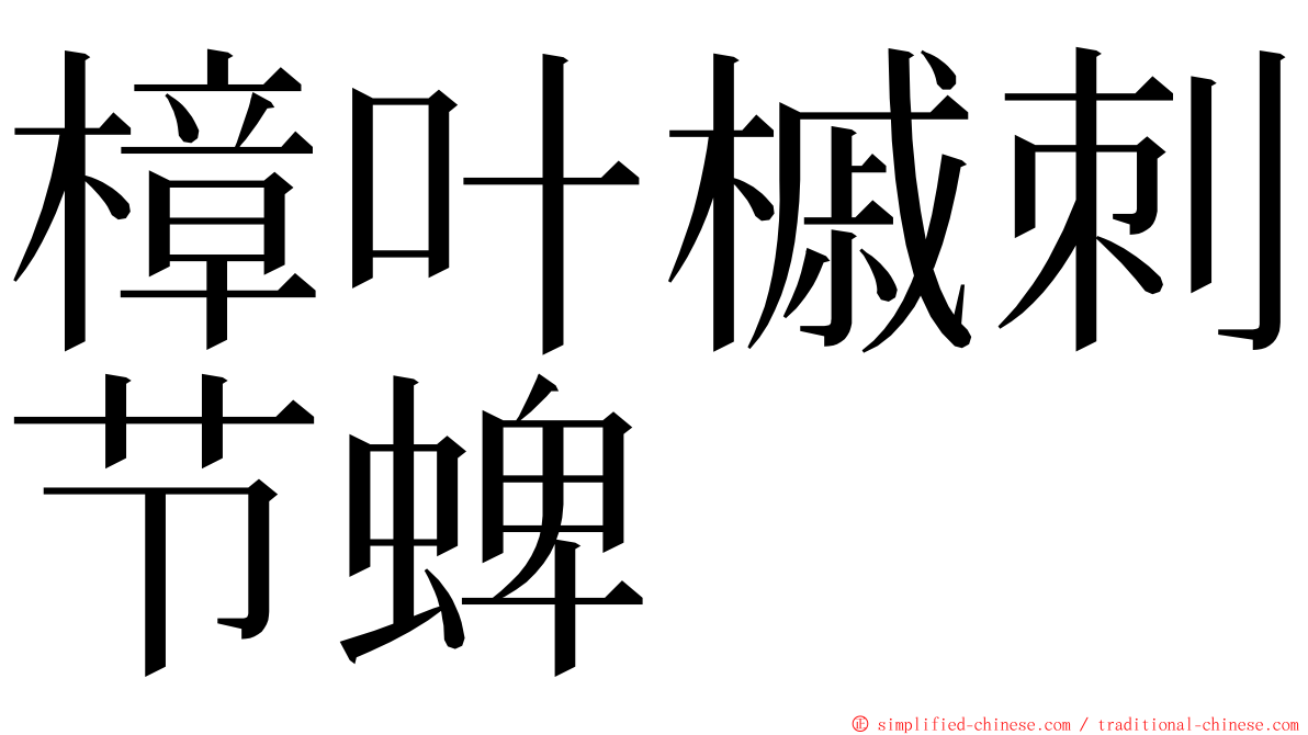 樟叶槭刺节蜱 ming font