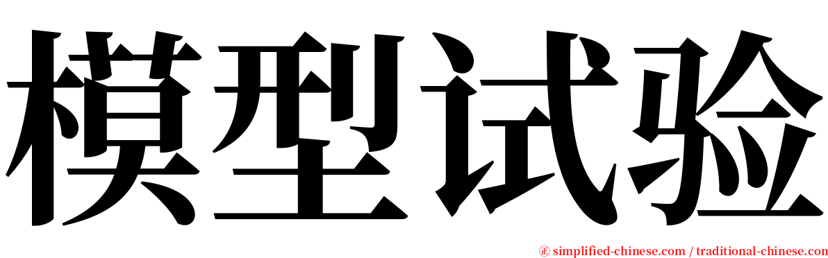 模型试验 serif font