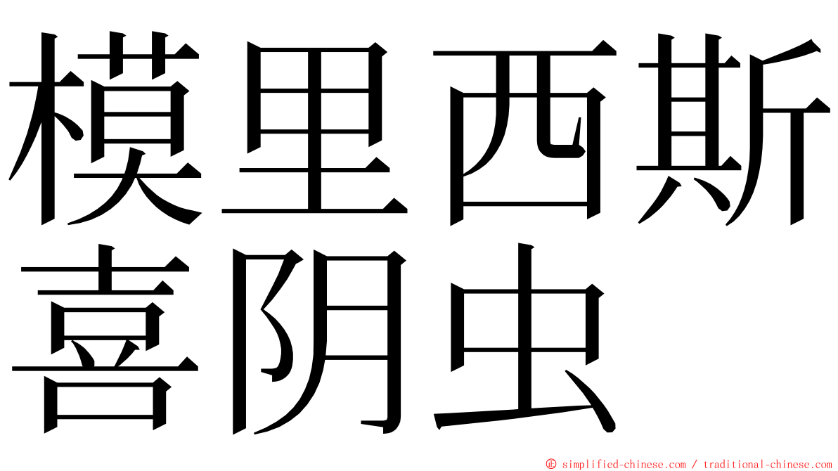 模里西斯喜阴虫 ming font