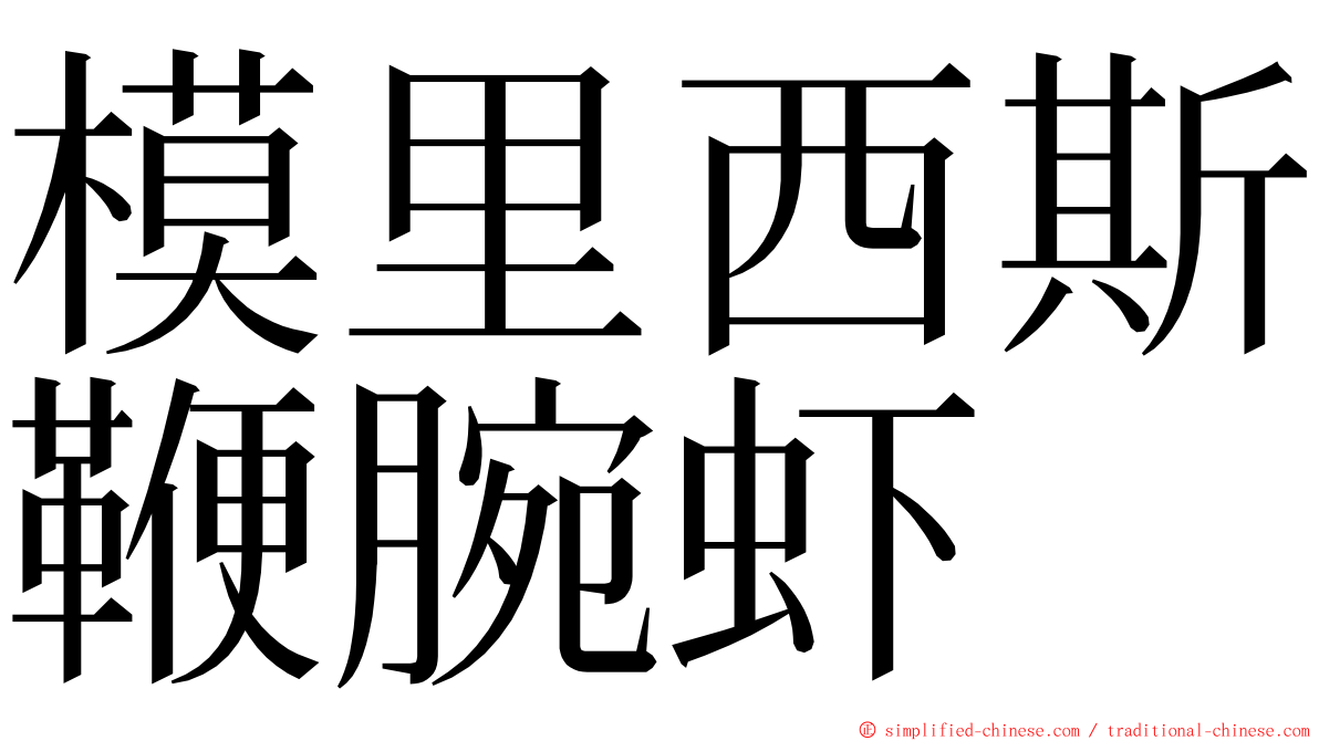 模里西斯鞭腕虾 ming font