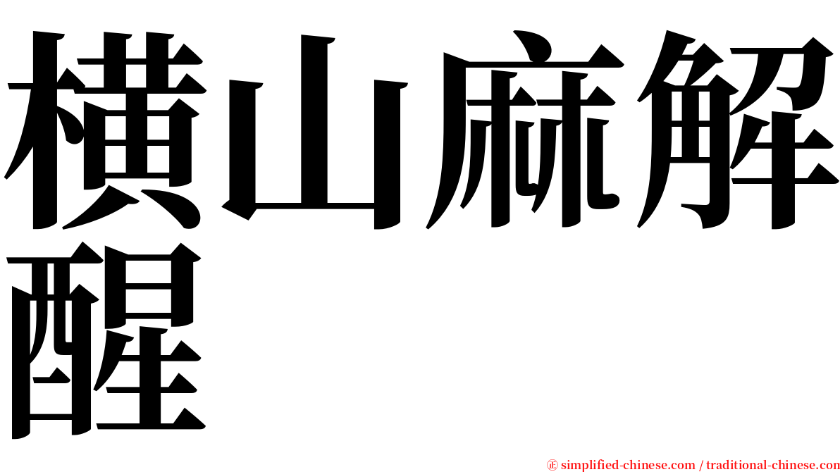 横山麻解醒 serif font