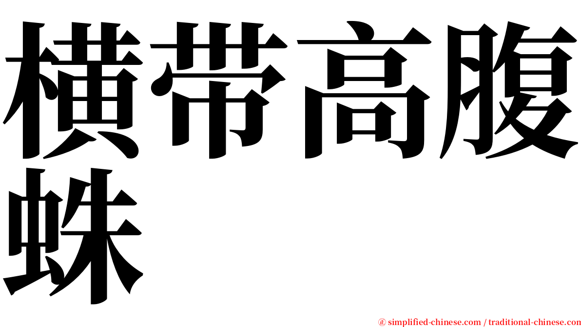 横带高腹蛛 serif font