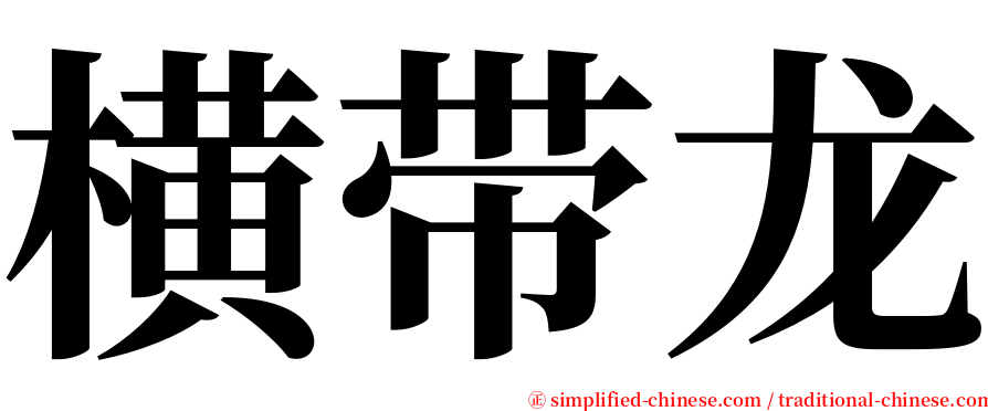 横带龙 serif font