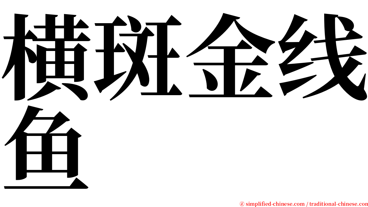 横斑金线鱼 serif font