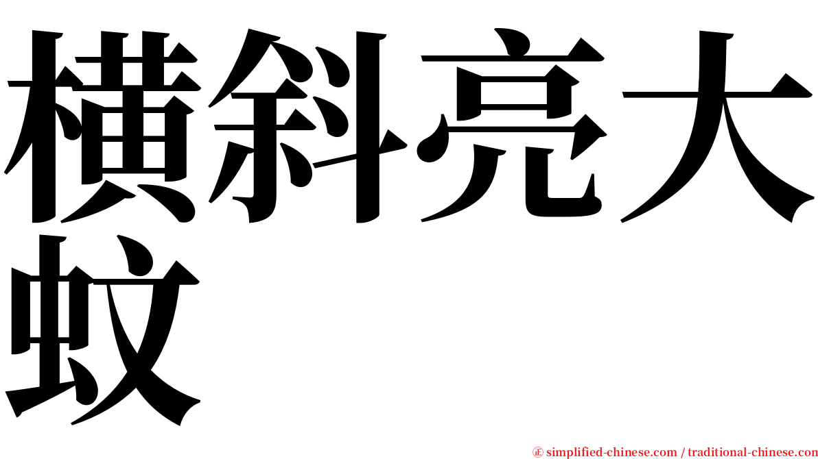 横斜亮大蚊 serif font