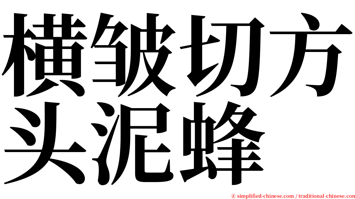 横皱切方头泥蜂 serif font