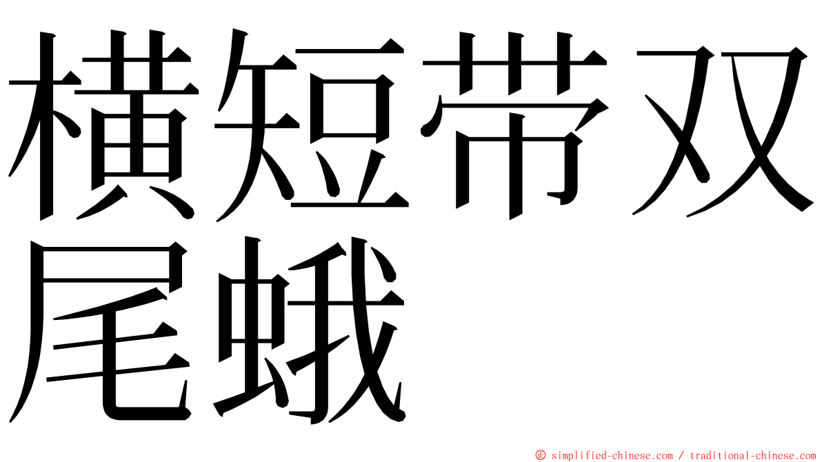 横短带双尾蛾 ming font